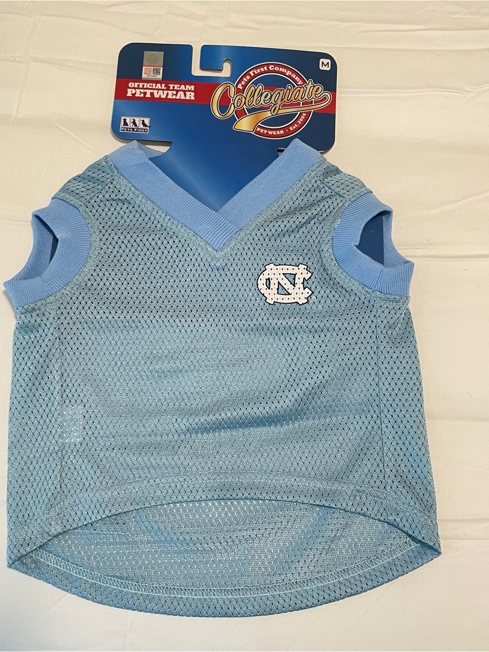 Light Blue Mesh Dog Tank Jersey, UNC Logo, Sz M